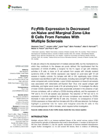 FcγRIIb expression is decreased on naive and marginal Zone-Like B Cells from females with multiple sclerosis