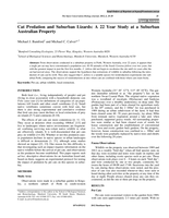 Cat predation and suburban lizards: A 22 year study at a suburban Australian property