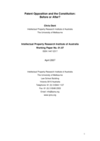 Patent opposition and the constitution: Before or after?