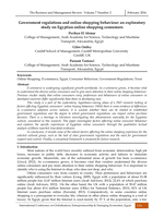 Government regulations and online shopping behaviour: An exploratory study on Egyptian online consumers