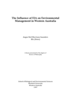 The influence of EIA on environmental management in Western Australia