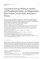 Association between plasma ceramides and hosphatidylcholines and hippocampal brain volume in late onset Alzheimer's disease