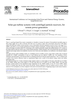 Solar gas turbine systems with centrifugal particle receivers, for remote power generation