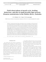 Field observations of moult cycle, feeding behaviour, and diet of small juvenile tiger prawns Penaeus semisulcatus in the Embley River, Australia