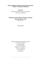 Decision-making and quality in the patent examination process: An Australian exploration