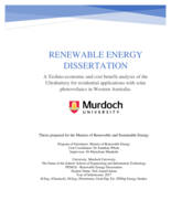 A Techno-economic and cost benefit analysis of the Ultrabattery for residential applications with solar photovoltaics in Western Australia