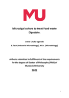 Microalgal culture to treat food waste digestate