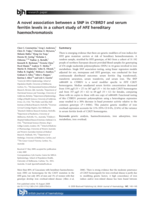 A novel association between a SNP in CYBRD1 and serum ferritin levels in a cohort study of HFE hereditary haemochromatosis