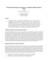 Professional development communities as a model for staff development online