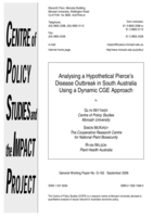 Analysing a hypothetical Pierce's disease outbreak in South Australia using a dynamic CGE approach