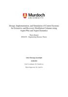 Design, implementation, and simulation of control systems for extractive and recovery distillation columns using Aspen Plus and Aspen Dynamics