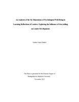 An analysis of the six dimensions of psychological well-being in learning reflections of leaders. Exploring the influence of storytelling on leader development.