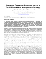 Domestic greywater reuse as part of a total urban water management strategy