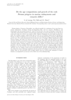 Do the age compositions and growth of the crab Portunus pelagicus in marine embayments and estuaries differ?