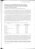 Risk factors associated with pigs that have reduced post-weaning growth performance and/or survivability