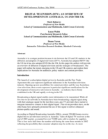 Digital television (DTV) : An overview of developments in Australia, US and the UK