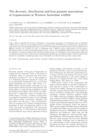 The diversity, distribution and host-parasite associations of trypanosomes in Western Australian wildlife