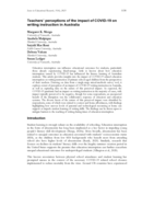 Teachers’ perceptions of the impact of COVID-19 on writing instruction in Australia