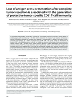Loss of antigen cross-presentation after complete tumor resection is associated with the generation of protective tumor-specific CD8+ T-cell immunity