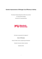 Genetic improvement of nitrogen use efficiency in barley