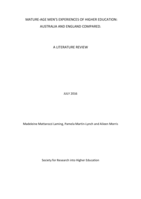 Mature-age men's experiences of Higher Education: Australia and England compared. A literature review