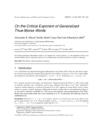 On the critical exponent of generalized Thue-Morse sequences