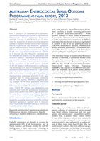 Australian Enterococcal Sepsis Outcome Programme annual report, 2013