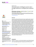 Characterization of ASR gene and its role in drought tolerance in chickpea (Cicer arietinum L.)