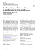 Growth and yield responses of sunflower to drainage in waterlogged saline soil are caused by changes in plant-water relations and ion concentrations in leaves