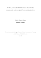 Prevalence, burden and anthelmintic resistance of gastrointestinal nematodes in the south west region of Western Australia dairy herds