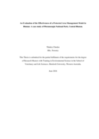 An evaluation of the effectiveness of a protected area management Model in Bhutan: A case study of Phrumsengla National Park, Central Bhutan.
