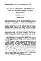 Big fish in small ponds: The exercise of power in a nineteenth-century philippine municipality