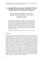 Learning effectiveness in a desktop virtual reality-based learning environment