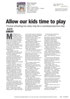 Allow our kids time to play