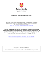 Developing global practitioners: Addressing  industry expectations of intercultural competence in public relations graduates in Singapore and Perth