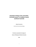Population biology of the sand dollar, Peronella lesueuri, in Cockburn Sound, southwest Australia