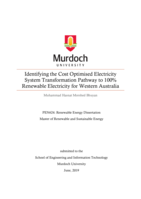 Identifying the cost optimised electricity system transformation pathway to 100% renewable electricity for Western Australia