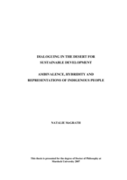 Dialoguing in the desert for sustainable development: ambivalence, hybridity and representations of indigenous people