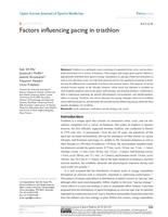 Factors influencing pacing in triathlon