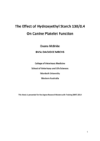 The Effect of hydroxyethyl starch 130/0.4 on canine platelet function