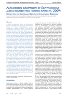 Antimicrobial susceptibility of Staphylococcus aureus isolated from hospital inpatients, 2009: Report from the Australian Group on Antimicrobial Resistance