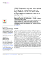 Steady expression of high oleic acid in peanut bred by marker-assisted backcrossing for fatty acid desaturase mutant alleles and its effect on seed germination along with other seedling traits