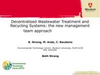 Decentralised wastewater treatment and recycling systems: The new management team approach.