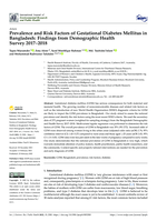 Prevalence and risk factors of gestational diabetes mellitus in Bangladesh: Findings from demographic health survey 2017–2018