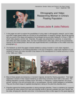 Ethnography and video: Researching women in China's floating population