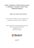 Genetic architecture of wheat (Triticum aestivum L.) phenology to maximize yield in water limited environments