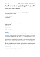 The effect of synthesis gas on the performance of Ni-basedsolid oxide fuel cells