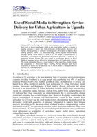 Use of social media to strengthen service delivery for urban agriculture in Uganda