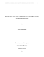 Existential Distress Among Parents of Children with Cancer or Chronic Illness: Screening and a Meaning-Based Intervention