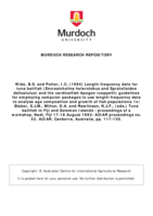 Length-frequency data for tuna baitfish (Encrasicholina heterolobus and Spratelloides delicatulus) and the cardinalfish Apogon rueppellii;  guidelines for employing computer packages to use length-frequency data to analyse age composition and growth of fish populations